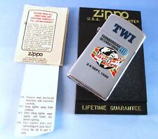 1990 ZIPPO SLIM CIGARETTE LIGHTER & BOX TWI & FARNBOROUGH INTERNATIONAL AIR SHOW picture