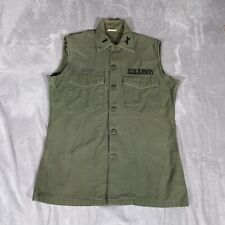 Vintage US Army Sateen Vest Mens Size 15 1/2x35 Peace Sign Vietnam Era 100-2175 picture