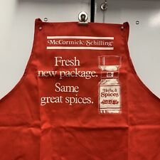 VTG 1990s McCormick Schilling Spices Advertise Ad Cotton Apron Grocery Store Red picture