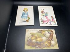 Three Vintage Easter Postcards Early 1900's Anthropomorphic Rabbit Bunny picture