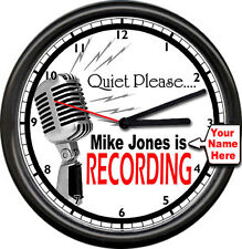 Recording Studio Personalized Your Name Here Microphone Record Sign Wall Clock picture
