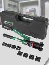 Hydraulic Crimping Tool, 12T Crimping Force, 9 Pairs of Dies, Easy to Use, Green picture