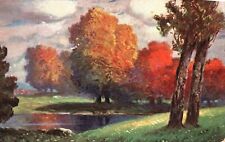 1908 Sunset Colorful Bright Reflection Scenic Painting Artwork Vintage Postcard picture