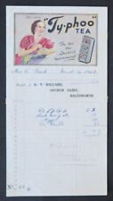 1942 HALESWORTH TYPHOO TEA Illustrated Billhead 108 Invoice picture