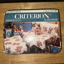 Vintage Teddy Bear Flat Twin Set. Criterion By Dan River USA picture