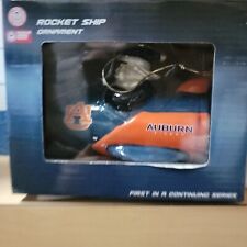 Auburn Tigers Hand Blown Glass Rocket Ship Santa Ornament Officially Licensed  picture