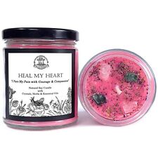 Heal My Heart Soy Crystal Affirmation Candle Heartache Grief Wiccan Pagan Yoga  picture