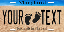 Maryland Personalized Custom License Plate Tag for Auto Foot Prints In The Sand picture