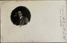 RPPC Flint Michigan Handsome Man Portrait Real Photo Postcard 1912 picture