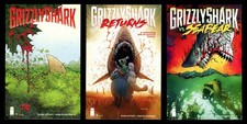 GrizzlyShark Returns vs Seabear Comic Set 1-2-3 Lot Jaws Shark Attack Horror 1st picture