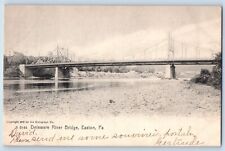 Easton Pennsylvania Postcard Delaware River Bridge Exterior 1907 Vintage Antique picture