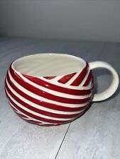 Starbucks 2013  Candy Cane Holiday Mug Red & White Swirl Coffee Ceramic Cup 12oz picture