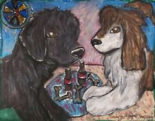 PORTUGUESE WATER DOG Date Night Art Print 13 x 19 Signed by Artist KSams PWD picture