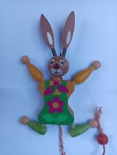 Vintage Jumping Jack Wood Bunny Made In Austria picture