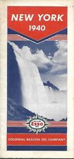 1940 ESSO COLONIAL BEACON OIL Pictorial Road Map NEW YORK Niagara Falls Syracuse picture