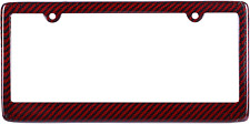 Real 100% Red Carbon Fiber License Plate Frame TAG Cover FF picture
