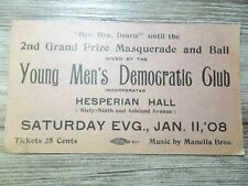 Young Men's Democratic club Masquerade At Hesperian Hall Chicago, Il 1908     1I picture