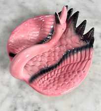 Vintage Sarsaparilla Deco Designs Ceramic Pink Flamingo Bird Trinket Dish 1983 picture