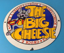 Vintage Chuck E Cheese Sign - Porcelain Gas Pump Service Station Sign picture