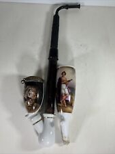 Antique German Smoking Pipe Porcelain Long Stem Hand Painted 19th Century Extra picture