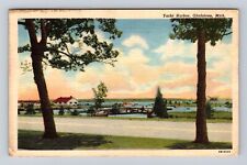 Gladstone MI-Michigan, Yacht Harbor, Antique, Vintage c1952 Souvenir Postcard picture