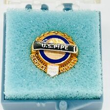 Vintage 10K Gold US Pipe 20 Year Service Loyalty Award Pin In Original Case 3 gm picture