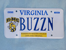 Expired Va DMV Virginia Issued Va License Plate Randolph Macon College Buzzn Bee picture