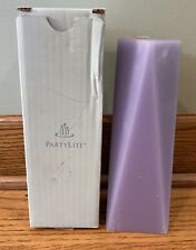 NEW PartyLite DISCOVER 3x8.5 Obelisk Pillar Candle S10652 Ginger Vanilla Purple picture