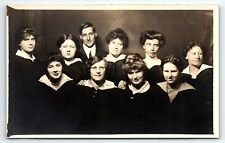 c1910 SCRANTON PA UNITED PHOTO STUDIOS GROUP OF WOMEN 1 MAN RPPC POSTCARD P4273 picture