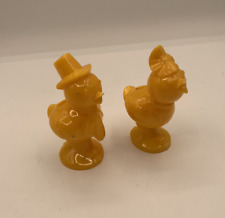 Vintage Rosbro Plastic Easter Chick Boy & Girl Candy Container Yellow picture