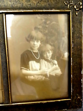 As Is Antique Photo Frame 1930s Children Child Sisters Black White Sepia picture