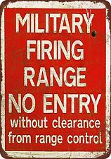 Military Firing Range Vintage Reproduction Metal tin Sign 8 x 12 picture