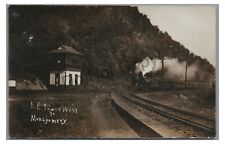 RPPC PRR Railroad Tower MONTGOMERY PA Lycoming County Real Photo Postcard picture