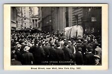 New York City NY, Curb Stock Exchange 1907, Antique Vintage Souvenir Postcard picture