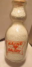 vintage pyro creamtop milk botte Maine Dairy Porland,Maine -the cream pours off picture