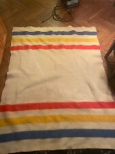 VTG 50s Orrlaskan Orr Felt & Blanket Co Candy Striped Wool Blanket - 58’ X 70’ picture