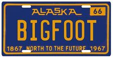 Bigfoot YETI Sasquatch metal 1966 Alaska License Plate picture