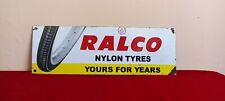 Ralco Nylon Tyres Antique Vintage Advt Tin Enamel Porcelain Sign Board E45 picture