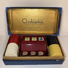 Vintage O. Schoenhut Co. Miniature Brodi Gambling Slot Machine w/ chips picture