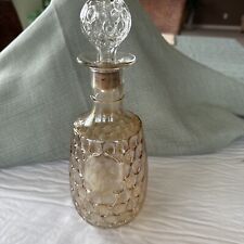 Decanter Glass Vintage Iridescent Gold Depression Glass picture