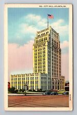 Atlanta GA-Georgia, City Hall, Antique Vintage Souvenir Postcard picture