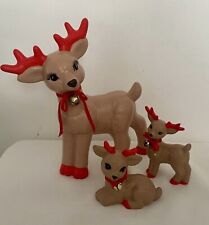 Kimple Mold Ceramic Christmas Reindeer Quilted Figurines Mama and Fawns 3 Piece picture
