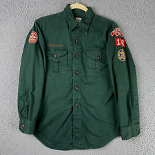 Vintage Boy Scouts Uniform Shirt Size 14-16 Green BSA 1950s 1960s Thorofare NJ picture