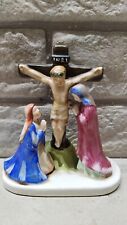 Vintage Cross Good Friday Mary Mother Of James & Mary Magdalene Hand made Holy picture