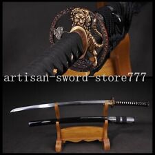 Clay Tempered Japanese Samurai Sword Katana Folded Steel Full Tang Blade Sharp picture