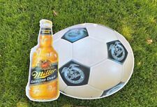 Vintage Miller Genuine Draft MGD Cold-Filtered Soccer Ball Metal Beer Sign 31x31 picture