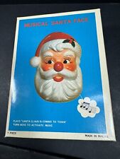 Vintage Musical Santa Face Nose Wind Up Wall Hanger Excellent (b105) picture