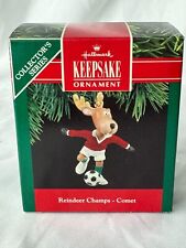 1990 Hallmark Keepsake Ornament REINDEER CHAMPS #5 in series COMET, soccer- NIB picture