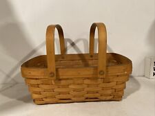Vintage  Longaberger Double Swing Handles Basket with Wooden Rim Copper Rivets. picture