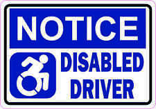 5 x 3.5 Dynamic Notice Disabled Driver Vinyl Sticker Car Vehicle Bumper Decal picture